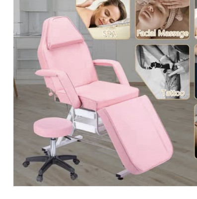 anwickjeff Pink Hydraulic Adjustable Massage Chair, Removable Headrest