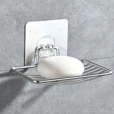 Soap Rack Wall-Mounted Soap Holder Stainless Steel Rack Bathroom' Self Adhesive