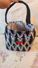 Thirty-One Creative Caddy Storage Utility Tote Black Links Lots of Pockets