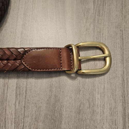Cinturón Coach vintage para hombre 42 pulgadas cuero trenzado negro hebilla de latón macizo - 5922 - Imagen 2 de 4
