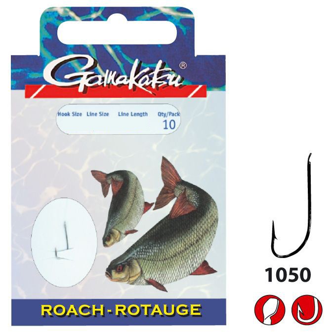 Gamakatsu Booklet Roach 1050N | 45cm Vorfach gebundene Haken Rotauge Plötze
