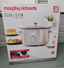 Morphy Richards Sear And Stew 6.5l Slow Cooker Aluminium Brand New