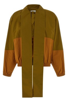 SAINT LAURENT Color Block Green Brown Anorak Jacket New And