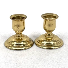 Pair of vintage 2.5” candlestick holders Gold Tone