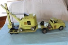 Vintage Tonka 1958 Hi-Way Dept Low Boy Semi and Shovel Green