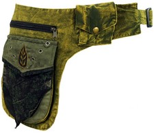 Goa Gürteltasche, Bauchtasche, Patchwork Sidebag - olive - 30*20 cm