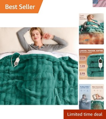 Heated Blanket Electric Throw - 50''x60'' Heating Blanket Throw 1/2/4/6/8 Hours...