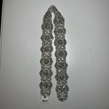 Rhinestone beaded bridal belt sash, bridal wedding sash belt, 28.5 inches
