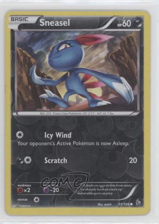 Sneasel Reverse Foil Pokemon XY Flashfire #51