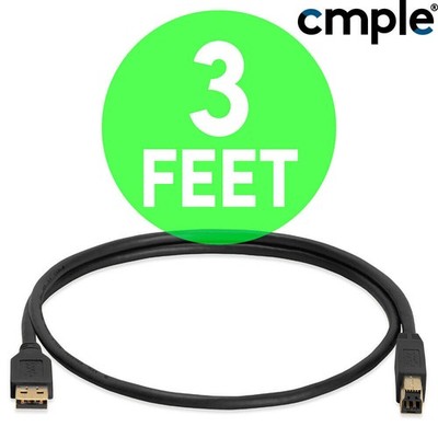 USB-B Cable 3 Feet USB 3.0 Type-B to A Cord Camera Scanner Printer Canon Epson