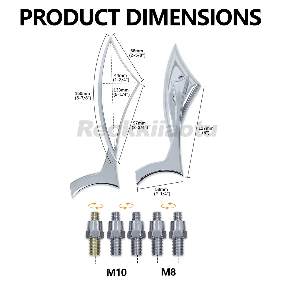 Espejos retrovisores para Honda NC700X/Rebel 250/Rebel 500/Sabre 1300/Shadow 1100 ect Foto 3 de 4