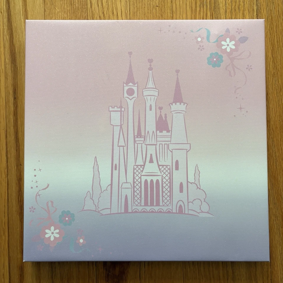 Disney Cinderella Castle Canvas Art Set (2) – Pink Glitter 3D Tulle Dress Decor - Image 3 of 4