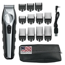 Wahl Usa Lithium Ion Total Barba Recortadora For Hombres With 11 Guide Combs