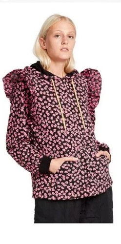 NUEVO CON ETIQUETAS Sandy Liang X Target Ditsy Sudadera Floral Volantes Para Mujer Talla XXS - Imagen 1 de 3
