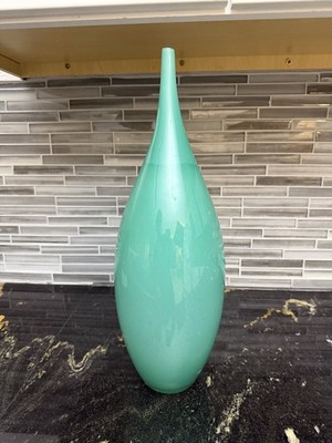 Jamie Young Nymph Decorative Vase 18  Green Rare Glass Art Deco Tall