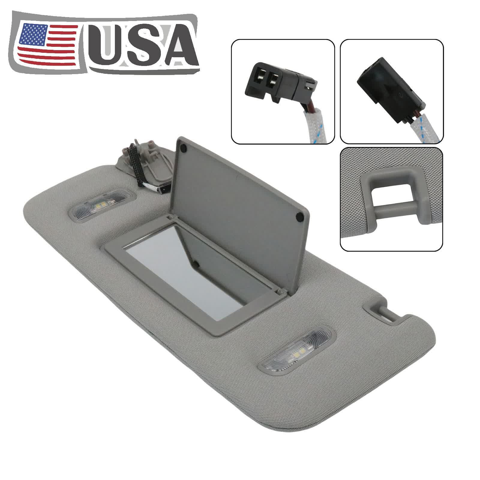 Gray Left Driver Side Sun Visor W/ Light Fits Chevrolet Suburban Tahoe 15-19 USA
