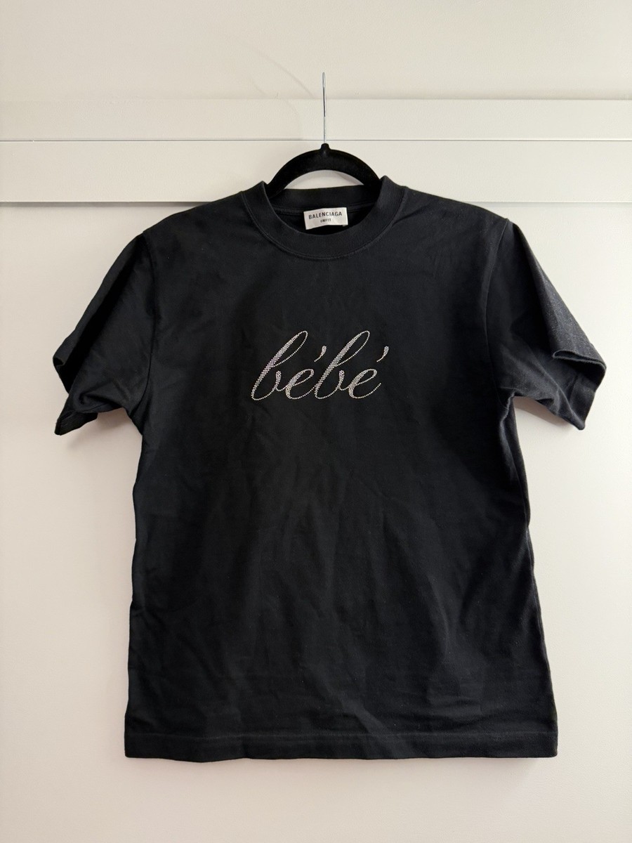 Balenciaga BeBe Rhinestone Oversized T-Shirt XS Unisex | eBay
