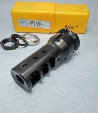 Muzzle Brake Recoil Compensator .308 7.62 58-24 Steel Mb228 New Muzzle Brake Recoil Compensator .308 7.62 58-24 Steel Mb228 New