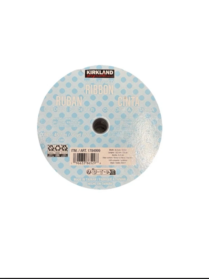 Kirkland Wire-Edged Ribbon 2.5" Wide 50 Yard Roll Patriotic Red & Blue Plaid - Image 3 of 4