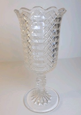 Antique EAPG Bryce Walker & Co Maltese Jacob's Ladder 9'' Celery Vase c1876