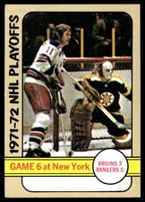 1972-73 Topps Hockey Card Game 6 Bruins Rangers Stanley Cup #7 EX+