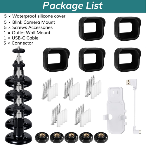 Kamera Wandhalterung für Blink Outdoor 4/2K+, 5er Pack Wetterfeste Silikonhülle A - Bild 8 von 8