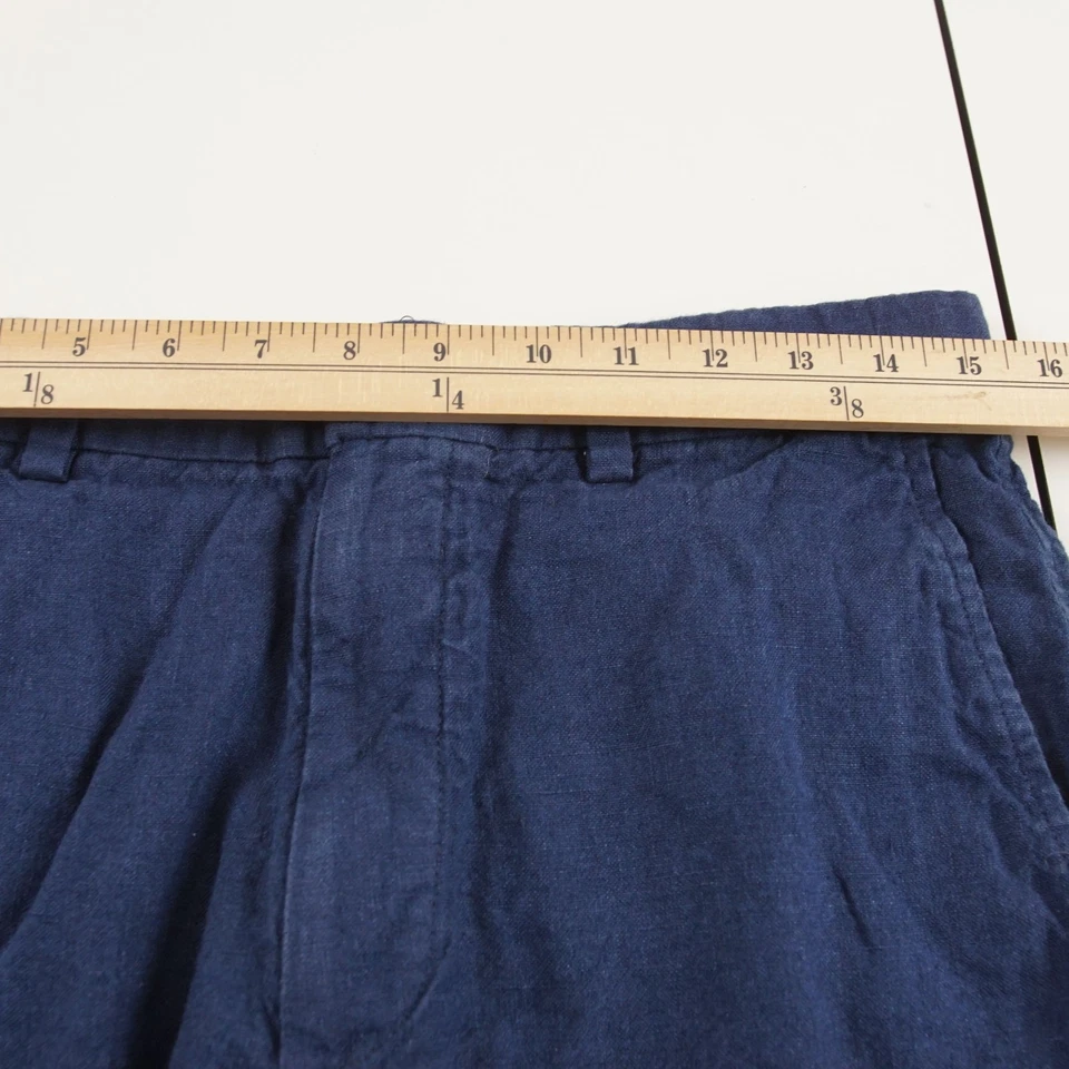 Pantalones Cortos Banana Republic 100% Lino Azul 7" Para Hombre Talla 30 Foto 3 de 4
