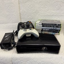Microsoft Xbox 360 S 250GB Console Black 2 Controllers 6 Games Tested Working