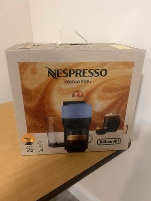 De'Longhi Nespresso Vertuo Pop+ Capsule Coffee Machine, 12-Capsule, Blue/Black