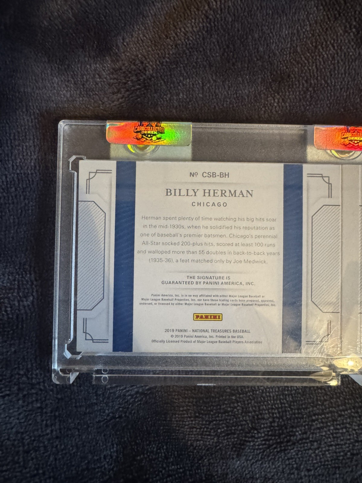 2019 National Treasures Cut Signature Booklets Billy Herman Chicago Cub Auto /20 view 6
