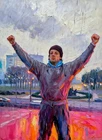 Rocky Balboa Grailpop Oil Painting ACEO Print Artist Signed /30 S1#18