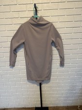 Athleta Women’s XS  Eco Wash Turtleneck Sweatshirt Dress Taupe Neutral