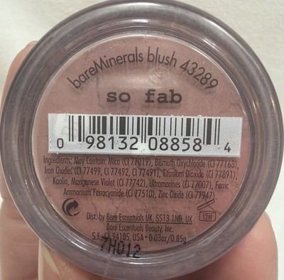 Bare Minerals So Fab Brand New Full Size .85g Bare Escentuals NO SEAL OPEN