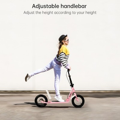 Shock-Absorbing Foldable Commuter Kick Scooter For Adults Teens  W/12''Air Tires