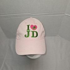 John Deere Women's Baseball Cap Pink I Love JD Embroidered Adjustable Strapback