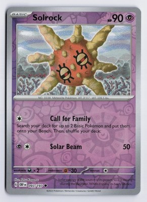 Solrock - OBF #093/197 SV03: Obsidian Flames Reverse Holofoil NM