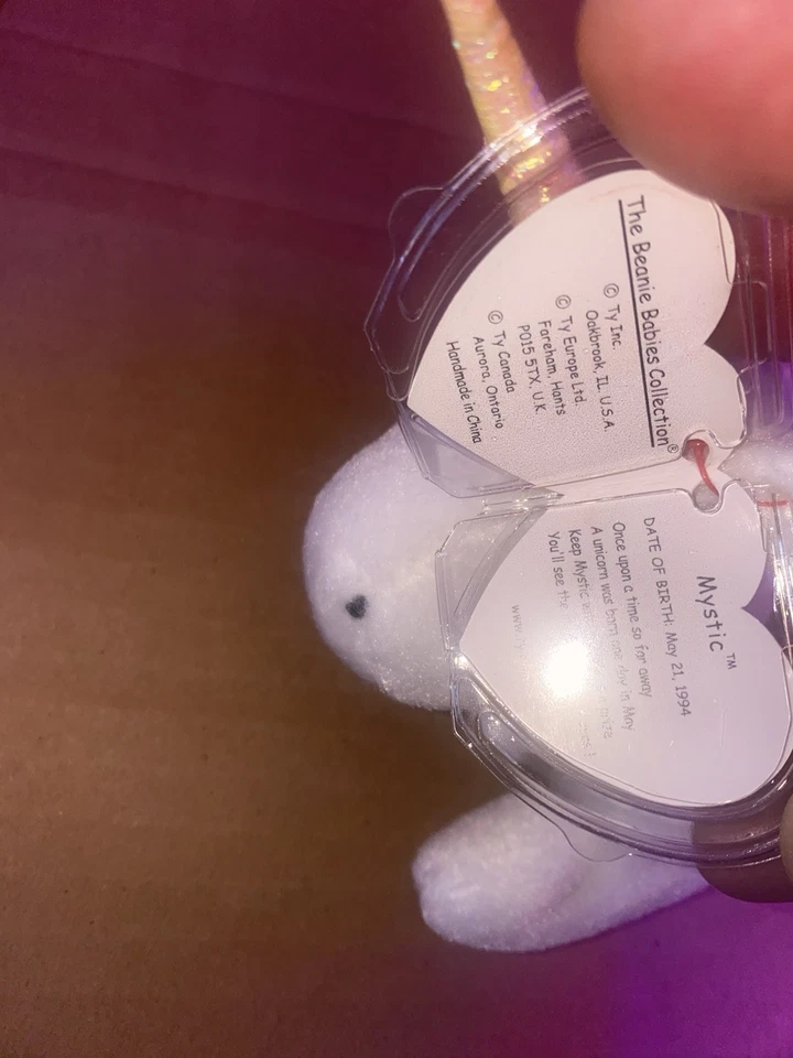 Beanie Baby “Mystic” The Unicorn Ty 1993-94 Tag Errors Vintage Rare Retired - Image 2 of 4