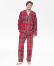 Holiday Lane Men Brinkley Plaid Notch Collar Matching Family Pajamas Set Sz S/M