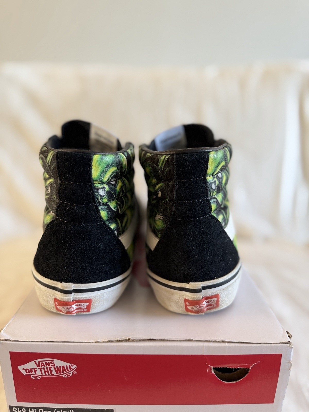Size 12- Vans Supreme x Sk8- High Glow-In-The-Dark Skull Pile thumbnail 5