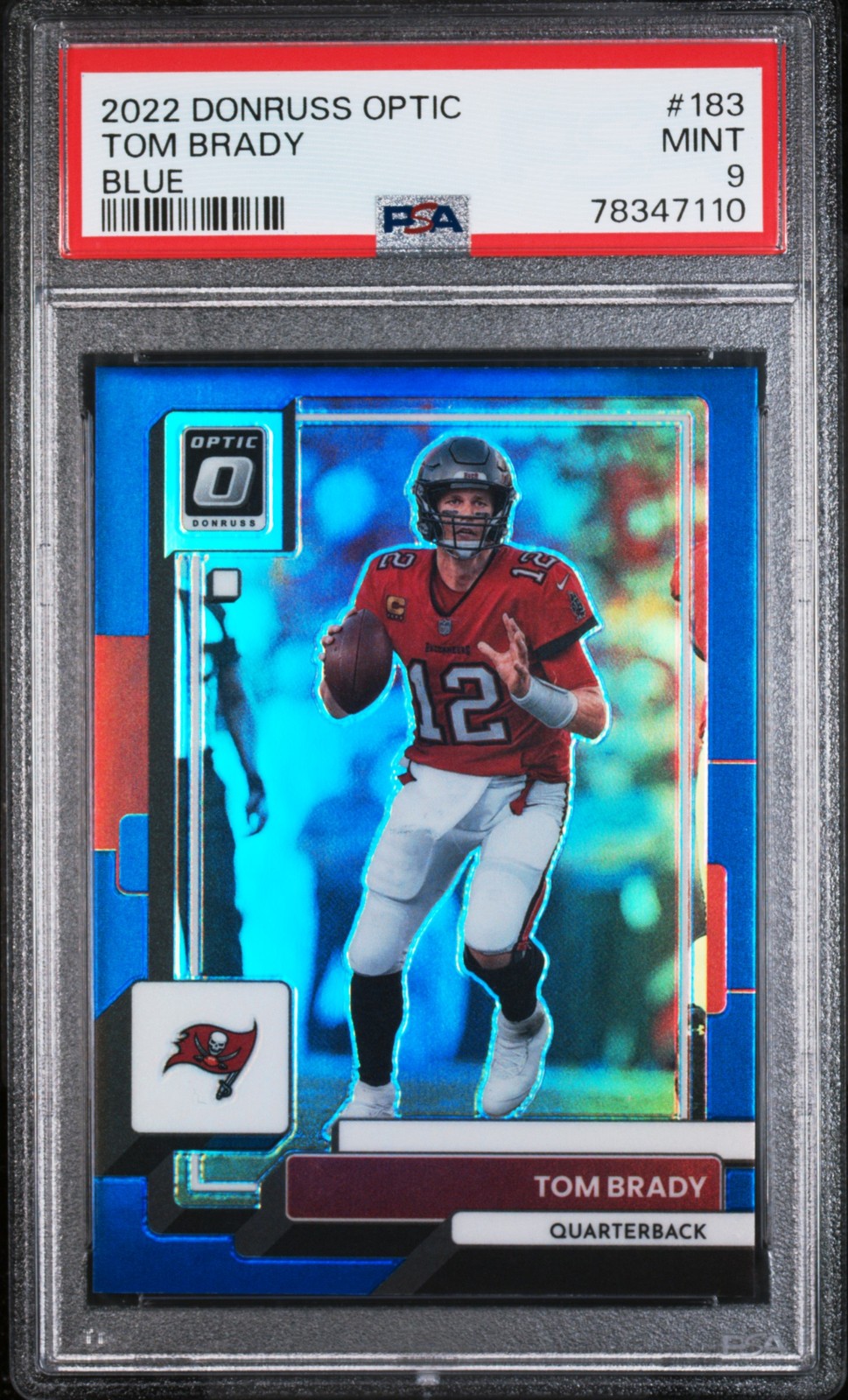 2022 Panini Donruss Optic Tom Brady #179/179 Bookend Blue Prizm PSA 9 Mint #183