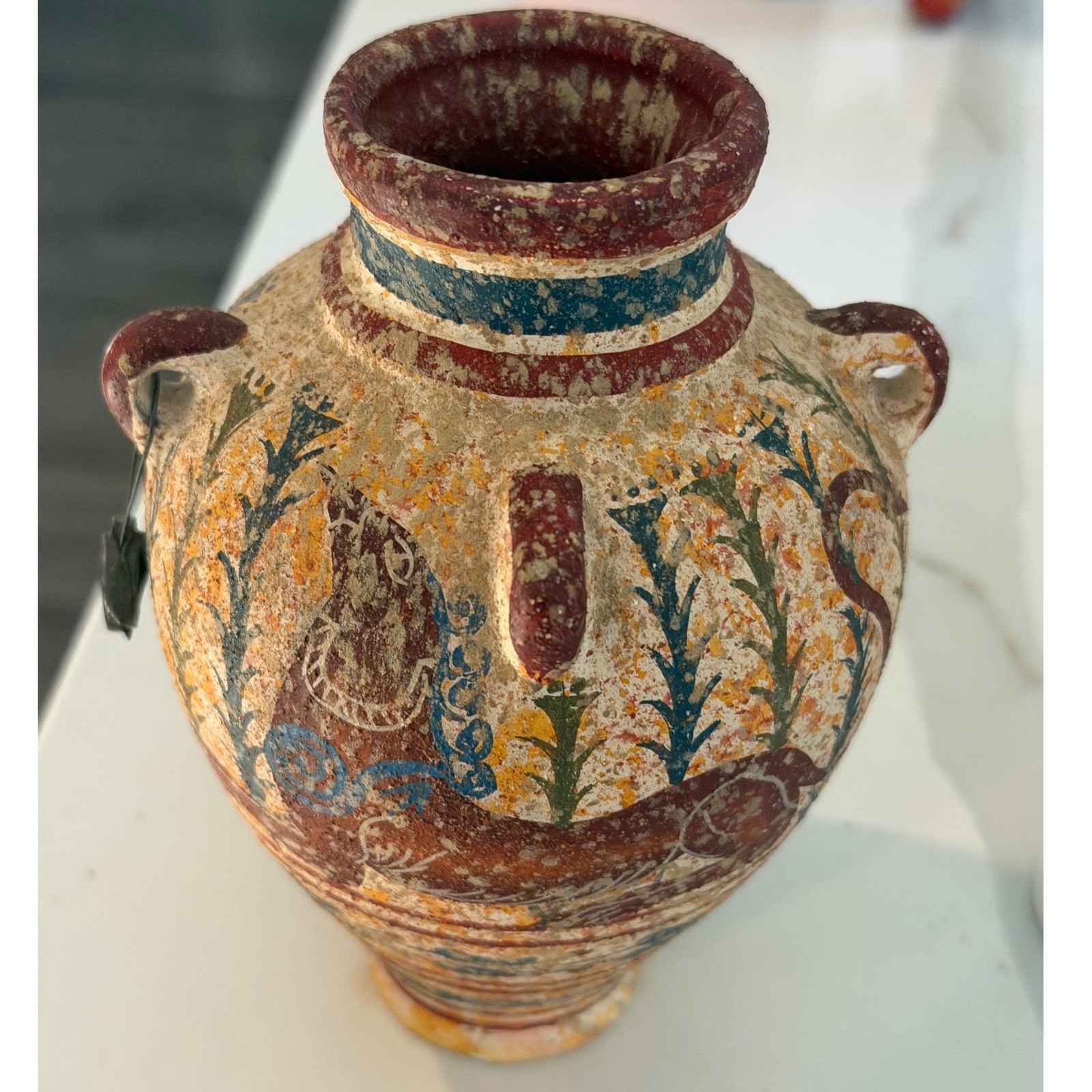 Minoan Style Ceramic Amphora Vase Crete Greece Octopus Fish Hand ...