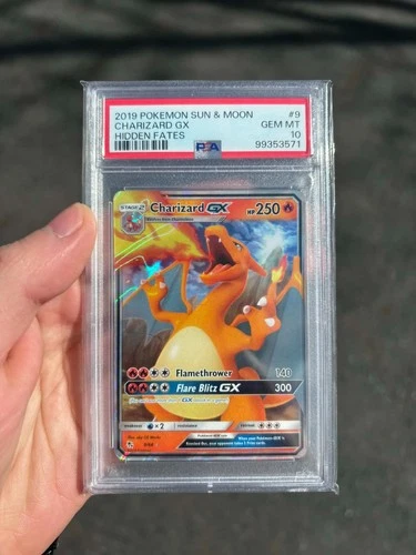 2019 Pokemon Sun Moon Hidden Fates Charizard GX 9/68 PSA 10 GEM MINT