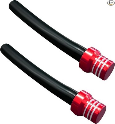 2 PCS Red Aluminum CNC One-Way Breather Valve and Vent Tube Kit, Un Color: Red