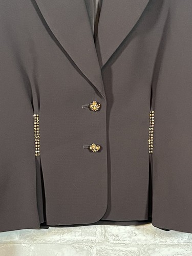 NWT Allen B Schwartz Rhinestone Jacket Blazer SIZE 4 Chocolate Brown - Picture 2 of 9