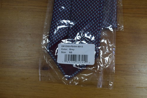 $440 New BRIONI Gray Silver Red Zig Zag Geometric men Woven Silk tie ITALY - 第 16/16 張圖片