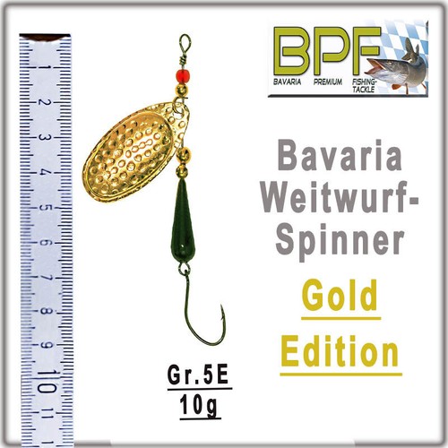 Premium - Weitwurfspinner Spinner Gold  Gr. 2D  Hecht,Zander,Barsch, Blinker - Bild 7 von 12