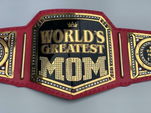 World Greatest Mom Gift Championship Belts 2mm Brass Adult Size Free DHL Ship - Picture 2 of 6