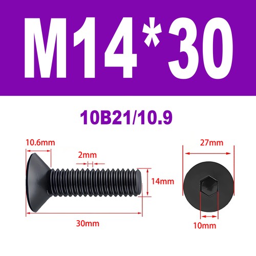 10.9 Senkkopfschrauben DIN 7991 Innensechskant Schwarz Senkschraube M6-M14 - Bild 99 von 111