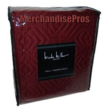 3 PC NICOLE MILLER SOLID FULL QUEEN MULBERRY QUILT W/STANDARD SHAMS 90x88 NEW