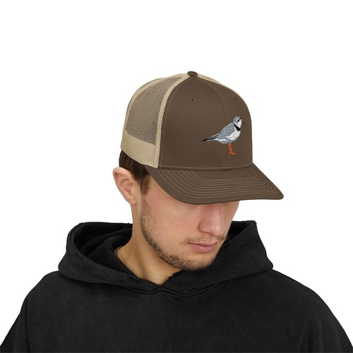 Piping Plover Embroidered Bird Trucker Cap, Birdwatcher Cap, Wildlife Enthusiast - Picture 22 of 37
